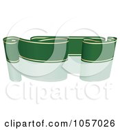 Poster, Art Print Of Ribbon Banner In Green And Gold With A Reflection - 4