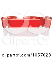 Poster, Art Print Of Ribbon Banner In Red And Gold With A Reflection - 1
