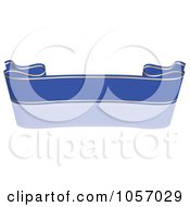 Royalty Free Vector Clip Art Illustration Of A Ribbon Banner In Blue And Gold With A Reflection 7