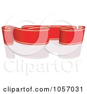 Royalty Free Vector Clip Art Illustration Of A Ribbon Banner In Red And Gold With A Reflection 1