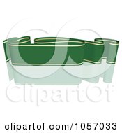 Poster, Art Print Of Ribbon Banner In Green And Gold With A Reflection - 3