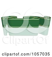 Poster, Art Print Of Ribbon Banner In Green And Gold With A Reflection - 2