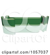 Royalty Free Vector Clip Art Illustration Of A Ribbon Banner In Green And Gold With A Reflection 1