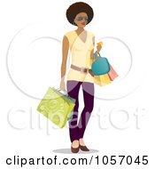 Poster, Art Print Of Stylish Black Woman Carrying Shopping Bags