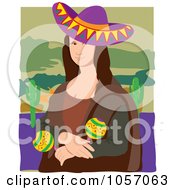 Poster, Art Print Of Portrait Of A Mexican Mona Lisa With White Edges