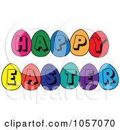 Poster, Art Print Of Happy Easter Greeting Of Colorful Eggs