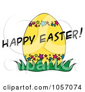 Poster, Art Print Of Happy Easter Greeting Over A Yellow Egg