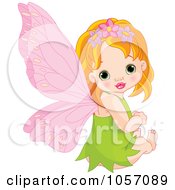 Poster, Art Print Of Little Fairy Girl With Spring Flowers In Her Hair
