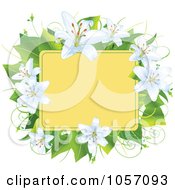 Poster, Art Print Of Frame Of Easter Lilies And Leaves