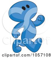 Royalty Free Vector Clip Art Illustration Of A Blue Toon Guy Walking