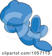 Royalty Free Vector Clip Art Illustration Of A Blue Toon Guy Relaxing