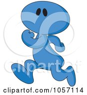 Royalty Free Vector Clip Art Illustration Of A Blue Toon Guy Running
