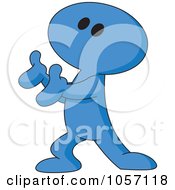 Royalty Free Vector Clip Art Illustration Of A Blue Toon Guy Presenting by yayayoyo