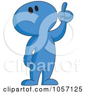 Royalty Free Vector Clip Art Illustration Of A Blue Toon Guy With An Idea