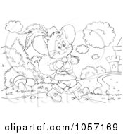Poster, Art Print Of Coloring Page Outline Of Puss In Boots Walking To A Castle