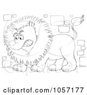 Poster, Art Print Of Coloring Page Outline Of A Guard Lion