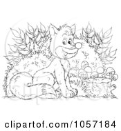 Royalty Free Clip Art Illustration Of A Coloring Page Outline Of A Fox