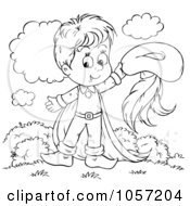 Royalty Free Clip Art Illustration Of A Coloring Page Outline Of A Prince Boy