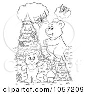 Poster, Art Print Of Coloring Page Outline Of A Bear Father And Son