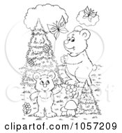 Royalty Free Clip Art Illustration Of A Coloring Page Outline Of A Bear Father And Son