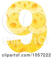 Poster, Art Print Of Cheese Textured Number 9 Nine