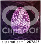 Royalty Free Vector Clip Art Illustration Of A Background Of A Purple Easter Egg And Mesh 1