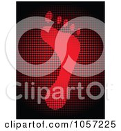 Poster, Art Print Of Red Footprint On Halftone