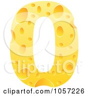 Poster, Art Print Of Cheese Textured Number 0 Zero