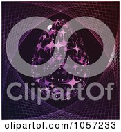 Royalty Free Vector Clip Art Illustration Of A Background Of A Purple Easter Egg And Mesh 2