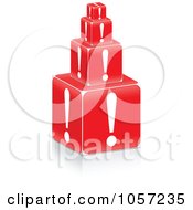 Poster, Art Print Of Stack Of 3d Exclamation Point Boxes