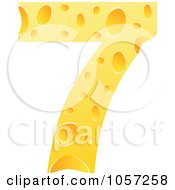 Royalty Free Vector Clip Art Illustration Of A Cheese Textured Number 7 Seven by Andrei Marincas
