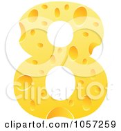 Poster, Art Print Of Cheese Textured Number 8 Eight