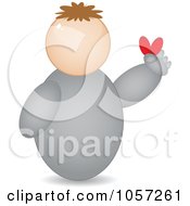 Royalty Free Vector Clip Art Illustration Of A 3d Avatar Man Gesturing Victory by Andrei Marincas