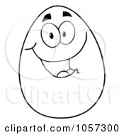 Royalty Free Vector Clip Art Illustration Of An Outlined Easter Egg Character