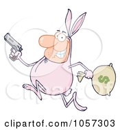 Poster, Art Print Of Robber Running In A Bunny Costume
