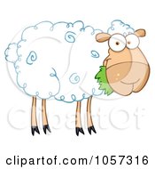 Poster, Art Print Of Barnyard Sheep Eating Grass