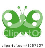 Royalty Free Vector Clip Art Illustration Of A Green And White Butterfly by Hit Toon