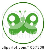 Royalty Free Vector Clip Art Illustration Of A Green And White Butterfly Logo