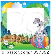 Poster, Art Print Of Frame Of An Easter Bunny Sitting On An Egg