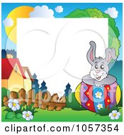 Poster, Art Print Of Frame Of An Easter Bunny Resting On An Egg