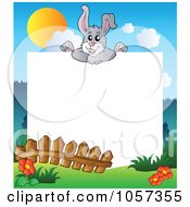 Poster, Art Print Of Frame Of An Easter Bunny Over A Meadow