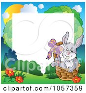 Poster, Art Print Of Frame Of An Easter Bunny Sitting In A Basket