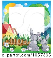 Royalty Free Vector Clip Art Illustration Of A Frame Of Two Easter Bunnies