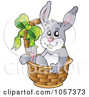 Royalty Free Vector Clip Art Illustration Of An Easter Bunny Sitting In A Basket