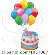 Poster, Art Print Of Birthday Cake And Party Balloons