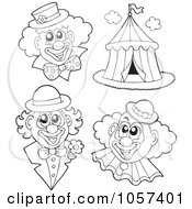 Royalty Free Vector Clip Art Illustration Of A Digital Collage Of Circus Clowns