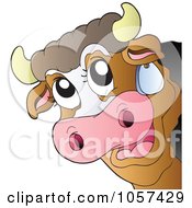 Royalty Free Vector Clip Art Illustration Of A Happy Brown Cow