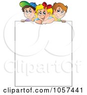 Poster, Art Print Of Kids Over A Blank Sign