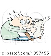Poster, Art Print Of Toon Guy Sitting And Reading Shocking News