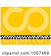Poster, Art Print Of Yellow Background With A Checkered Taxi Line
